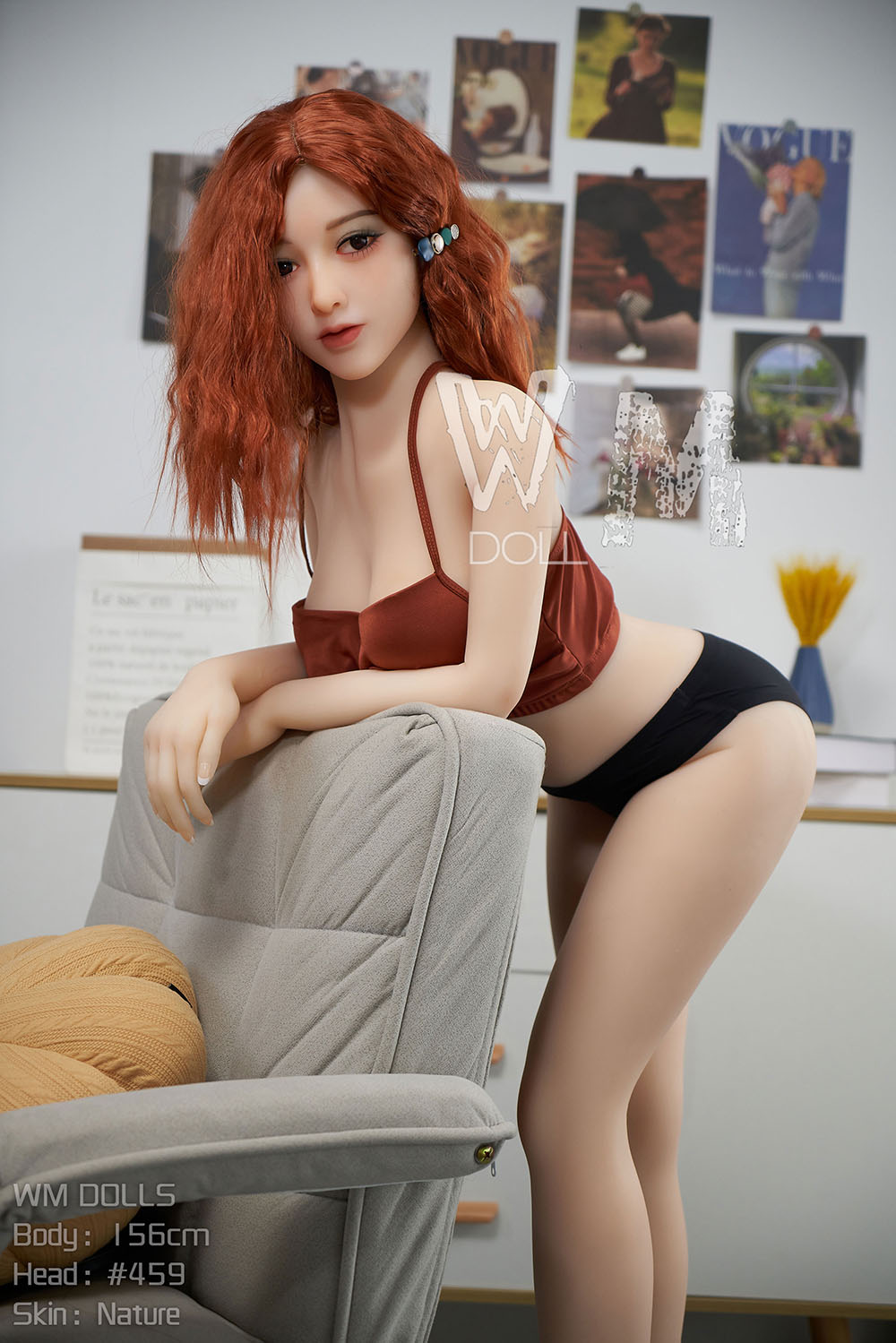 red hair young sex doll with underwears